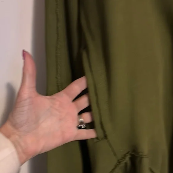 Free People Green Oversized Ruffled Button Down Shirt - Picture 6 of 10